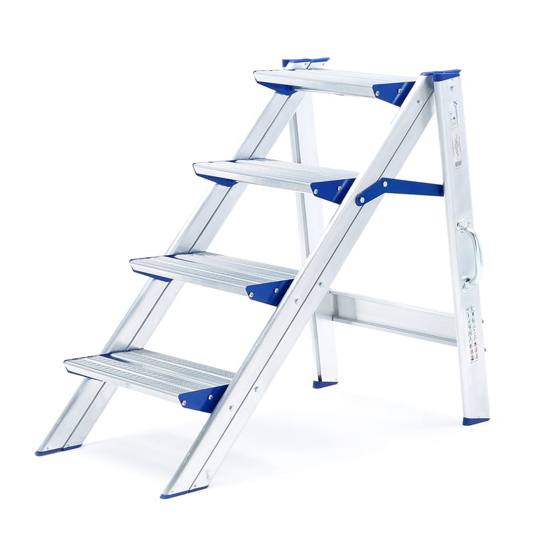 Levně Skládací hliníkové schůdky MOUNT, 4 příčky, výška 925 mm