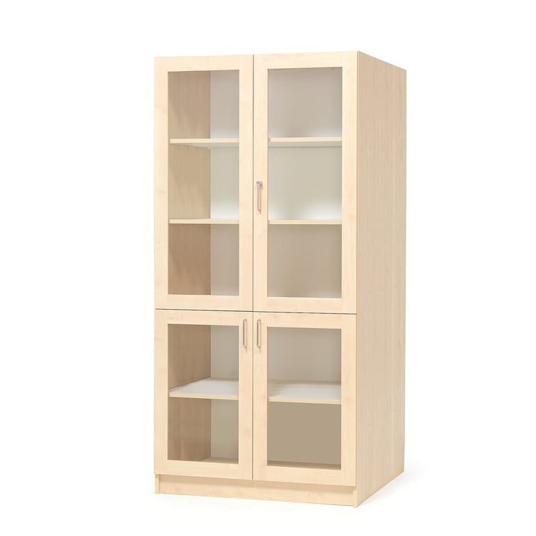 Fotografie produktu: Prosklená skříň THEO, 4 dveře, 2100x1000x600 mm, bříza