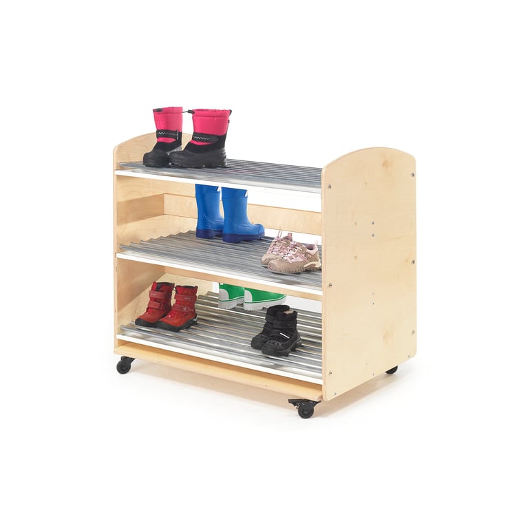 Mobile shoe rack AYA, low, 900x500x875 mm | AJ Products UK
