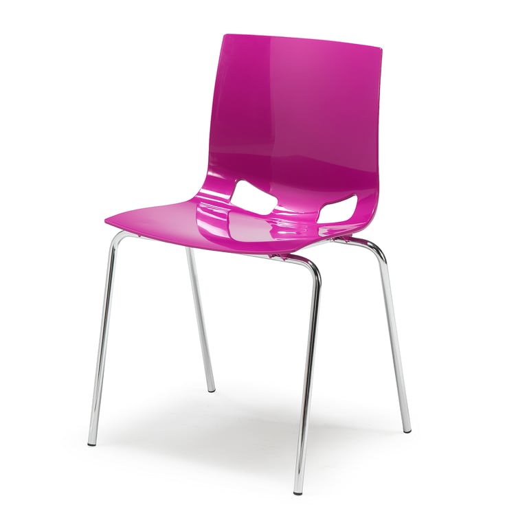 Colourful plastic chair PHOENIX, purple | AJ Products UK