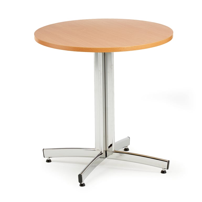 Round canteen table SANNA, Ø 700x720 mm, beech, chrome | AJ Products UK
