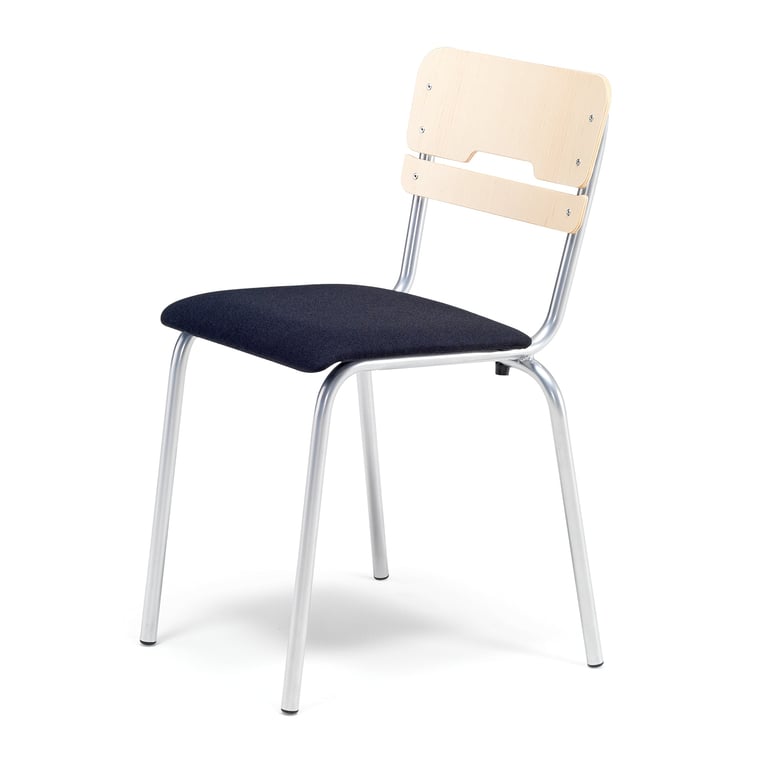 Levně Školní židle SCIENTIA, sedák 360x360 mm, výška 460 mm, bříza, černý potah