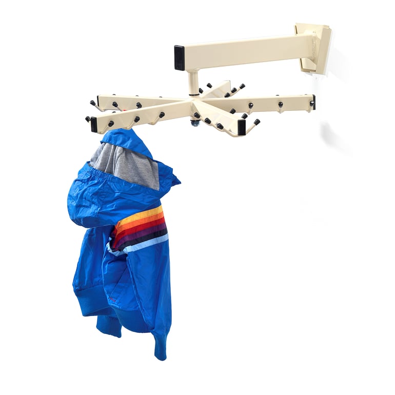Wall mounted rotating coat rack ORKAN, beige | AJ Products UK
