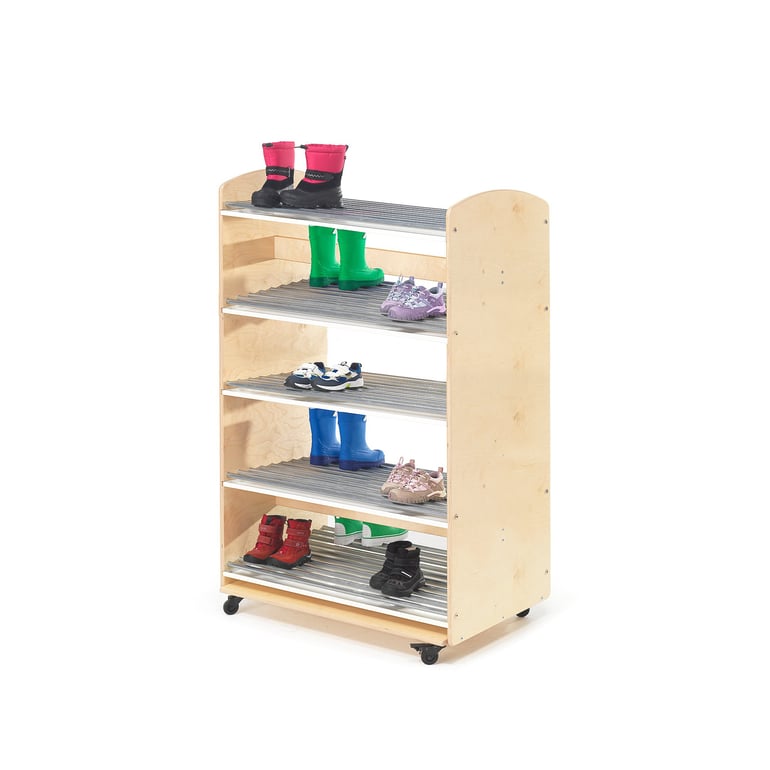 Mobile shoe rack AYA, high, 900x500x1465 mm | AJ Products UK
