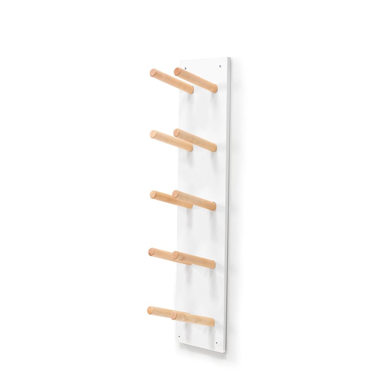 Nástenný stojan na topánky PERO, 5 párov topánok, 220x195x1025 mm, biela