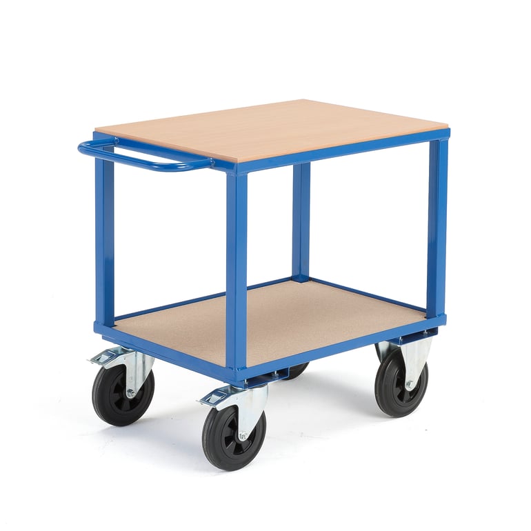 Levně Policový vozík SEDAN, 800x600 mm, 600 kg, s brzdami