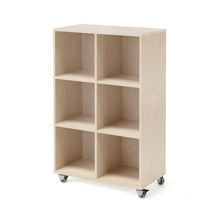 Mobile storage unit RAK, 6 comps, 810x420x1250 mm, birch | AJ Products UK