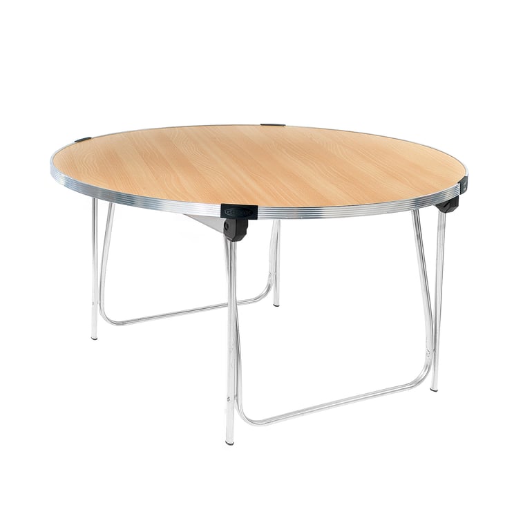 Round folding table, Ø 1220x635 mm, beech | AJ Products UK
