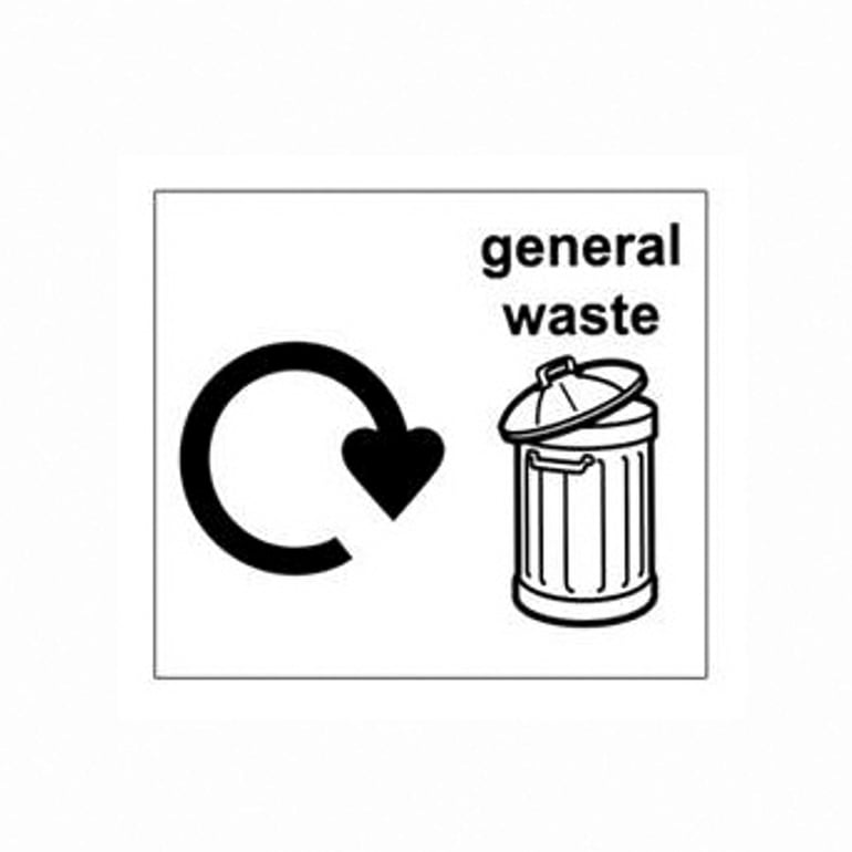 Recycling sticker, general, 150x130 mm, white | AJ Products UK