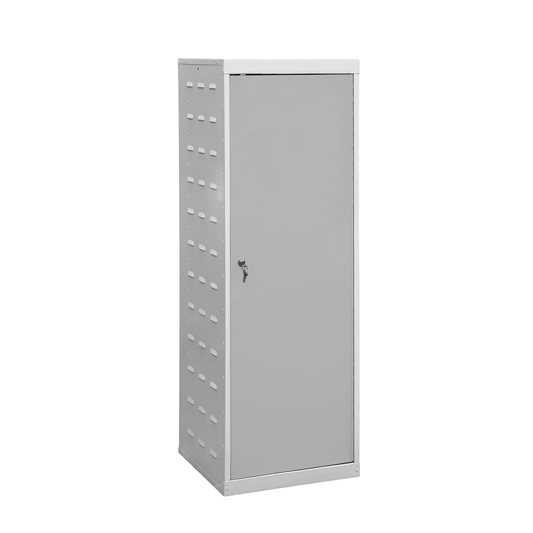 Charging laptop cabinet, 1 door, 1460x500x500 mm, grey | AJ Products UK