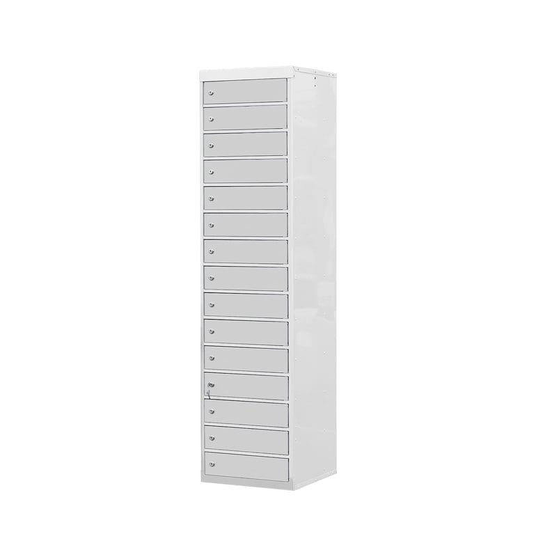 Laptop cabinet, 15 comps, 1800x380x450 mm, grey | AJ Products UK