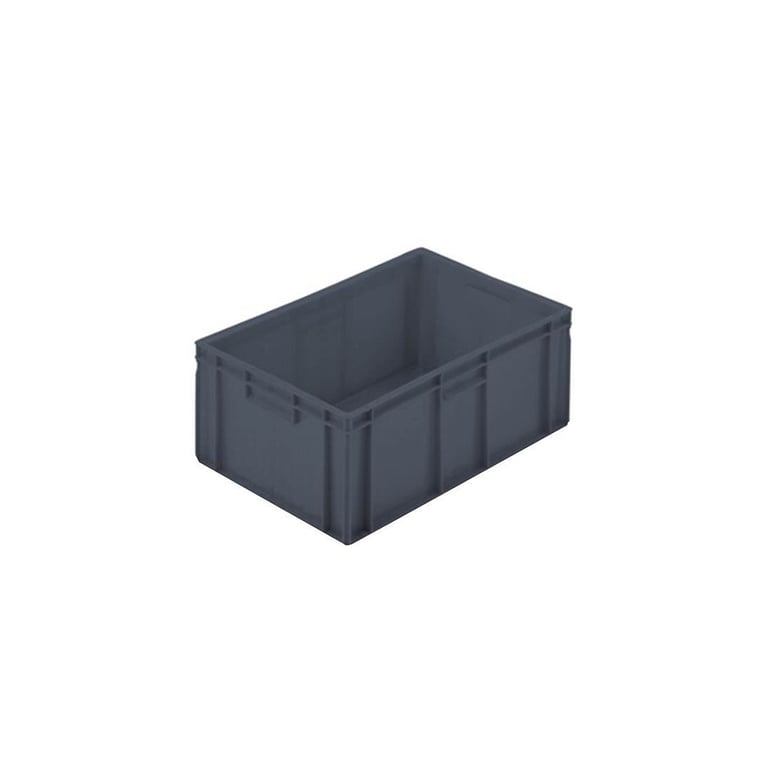 Euro box, solid, 600x400x230 mm, 45 L, grey | AJ Products UK