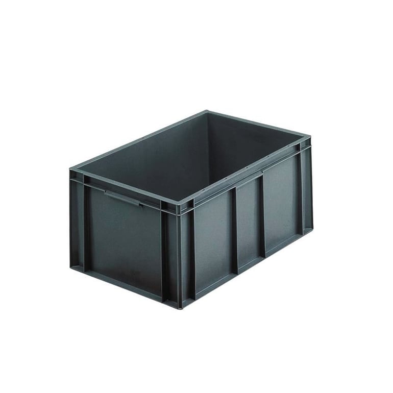 Euro box, solid, 600x400x290 mm, 54 L, grey | AJ Products UK