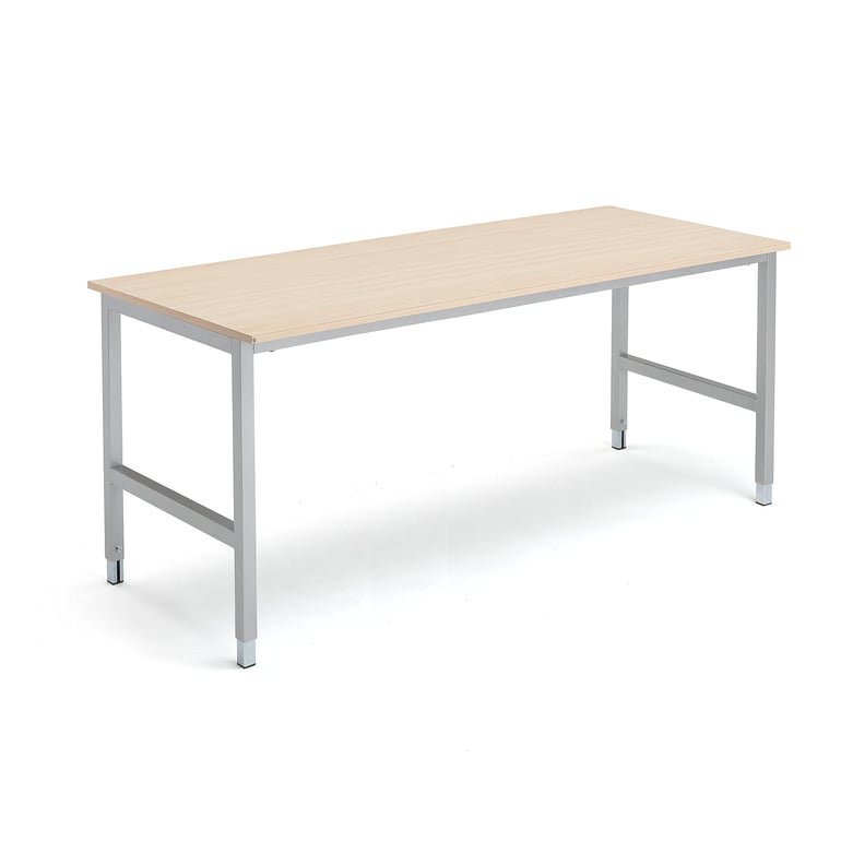 Levně Pracovní stůl OPTION, 1800x800 mm, bříza, stříbrná
