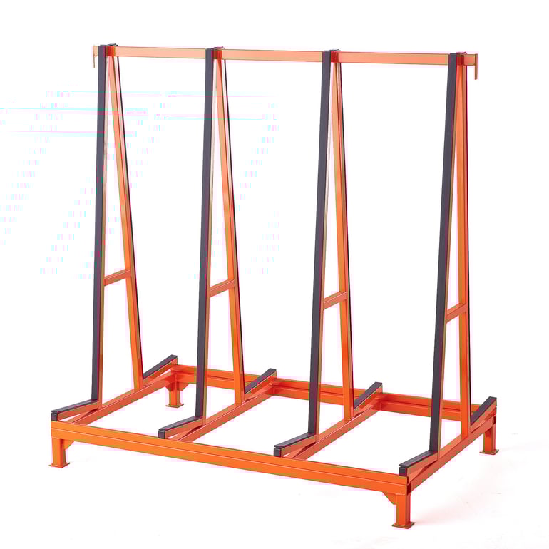 Material rack with rubber, double sided, 1550x930x1615 mm, 1000 kg load ...