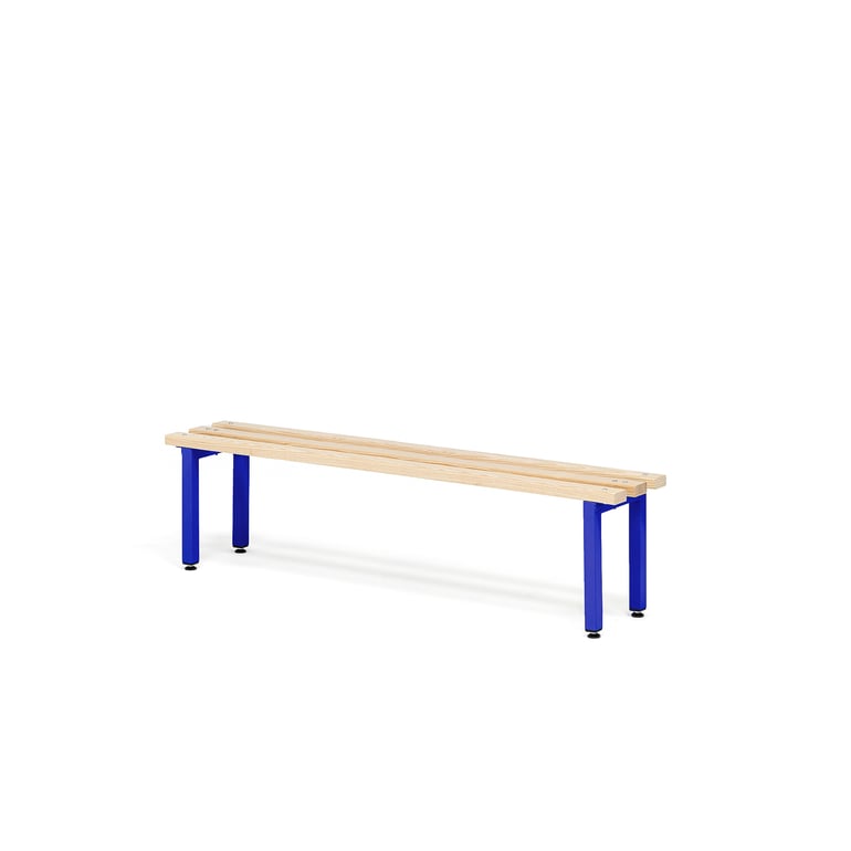 Changing room bench ELITE, 1200x300x390 mm, beech, dark blue | AJ ...