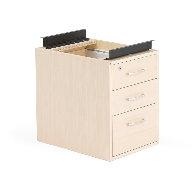 Levně Zásuvkový kontejner pod stolovou desku, 520x400x540 mm, dýha bříza