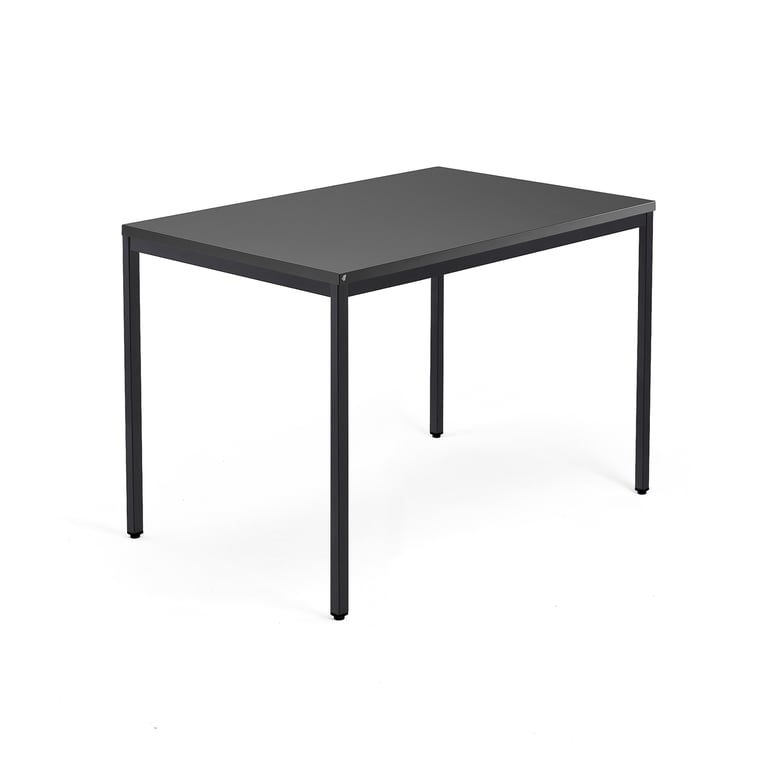 Levně Psací stůl QBUS, 4 nohy, 1200x800 mm, černý rám, černá