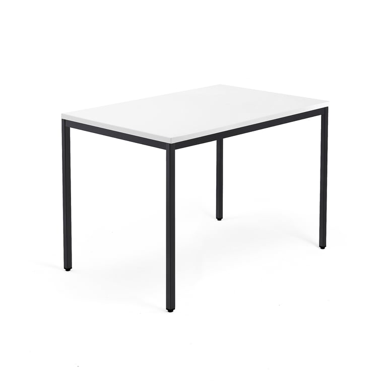 Levně Psací stůl QBUS, 4 nohy, 1200x800 mm, černý rám, bílá