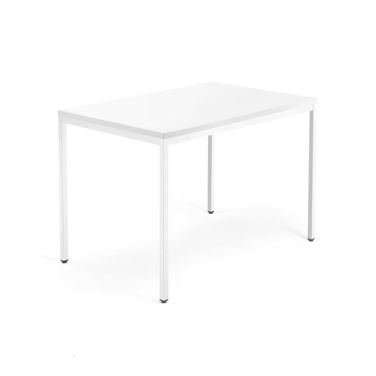 Levně Psací stůl QBUS, 4 nohy, 1200x800 mm, bílý rám, bílá