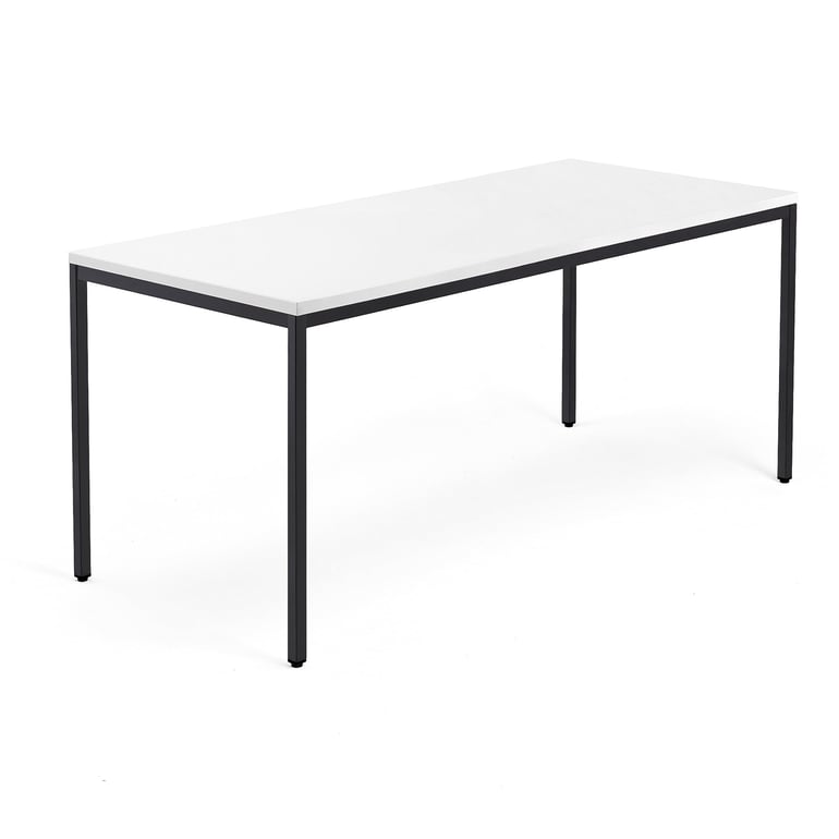 Levně Psací stůl QBUS, 4 nohy, 1800x800 mm, černý rám, bílá