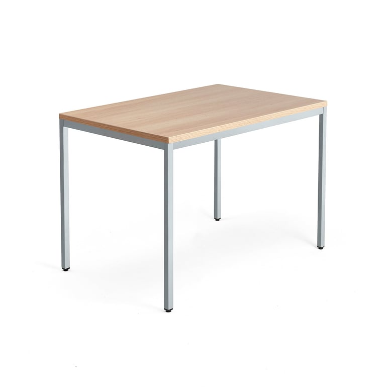 Levně Psací stůl QBUS, 4 nohy, 1200x800 mm, stříbrný rám, dub
