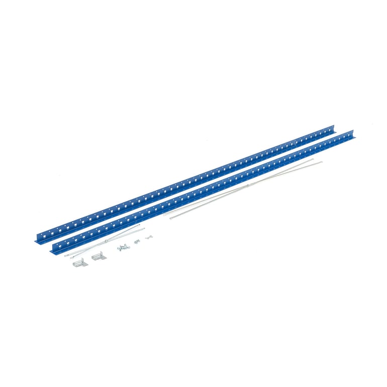 Regálové stojky s výstuhou MIX, 2 x stojina 1 bočná výstuha, Š 2500 x H 400 mm,