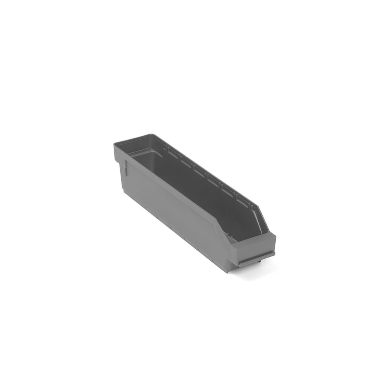 Plastový box na súčiastky REACH, Š 90 x H 400 x V 95 mm, šedý