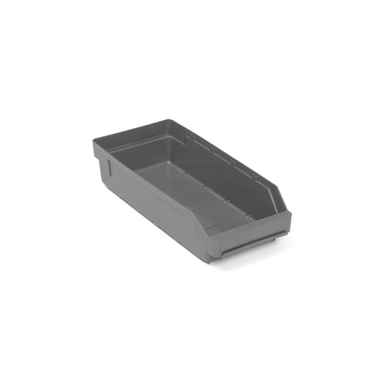 Levně Skladová nádoba REACH, 400x180x95 mm, recyklovaný plast, šedá