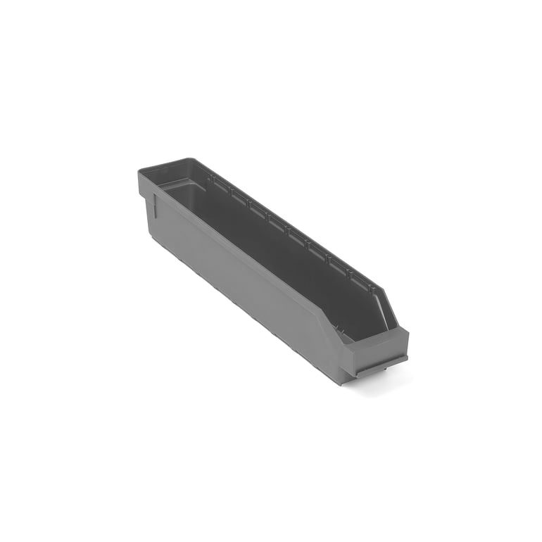 Plastový box na súčiastky REACH, Š 90 x H 500 x V 95 mm, šedý