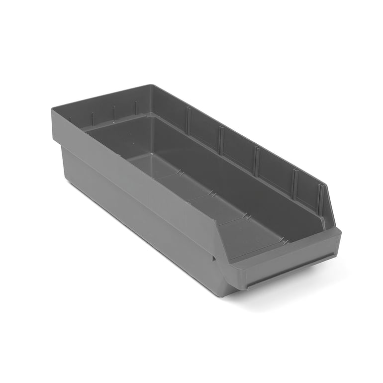 Plastový box na súčiastky REACH, Š 240 x H 600 x V 150 mm, šedý
