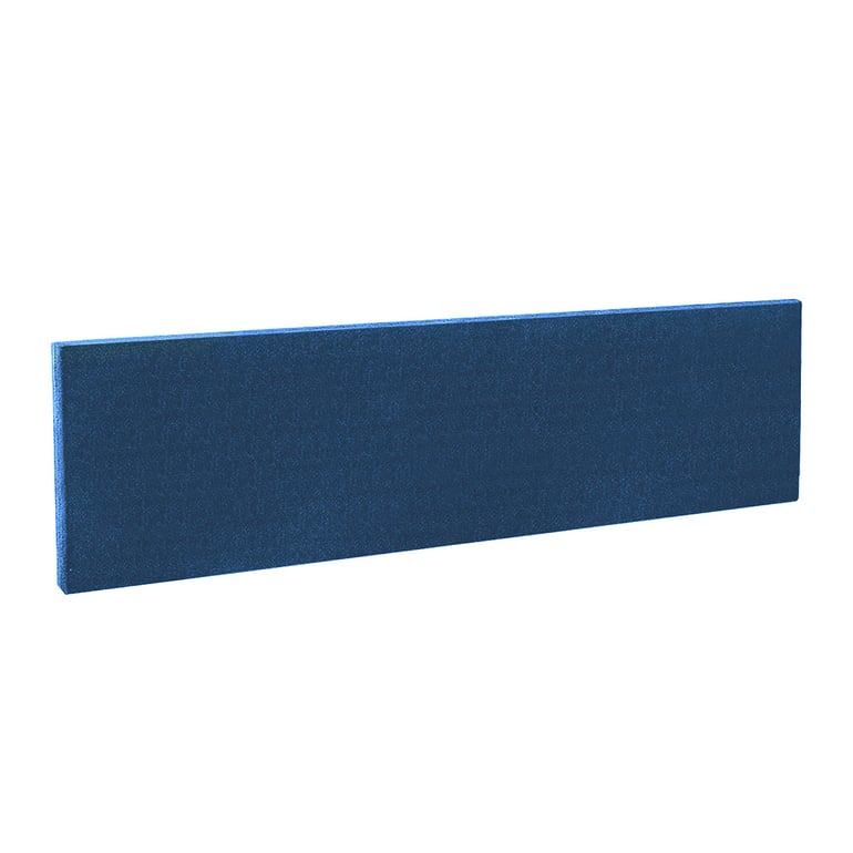 Rectangular desk screen, 1600x400 mm, blue | AJ Products UK