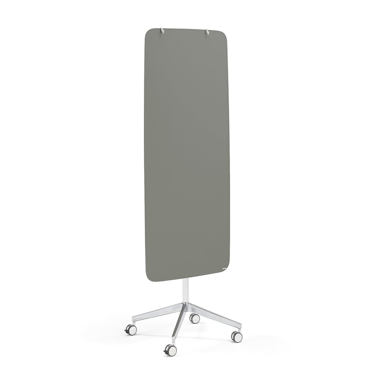 Levně Mobilní skleněná tabule STELLA, magnetická, kulaté rohy, šedá