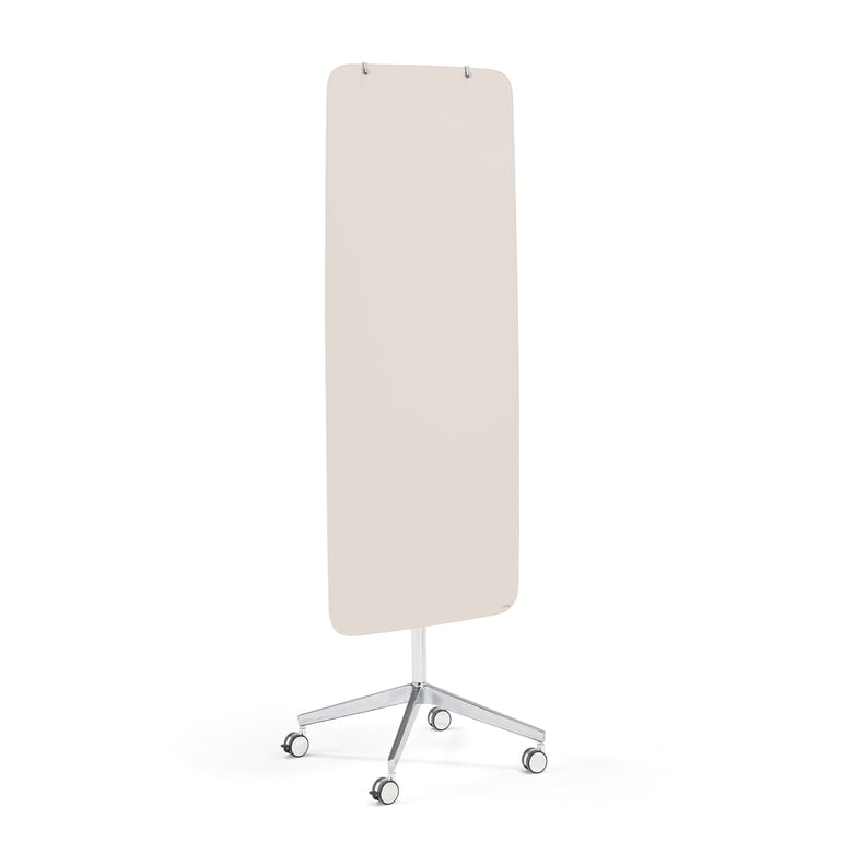 Levně Mobilní skleněná tabule STELLA, magnetická, kulaté rohy, světle šedá