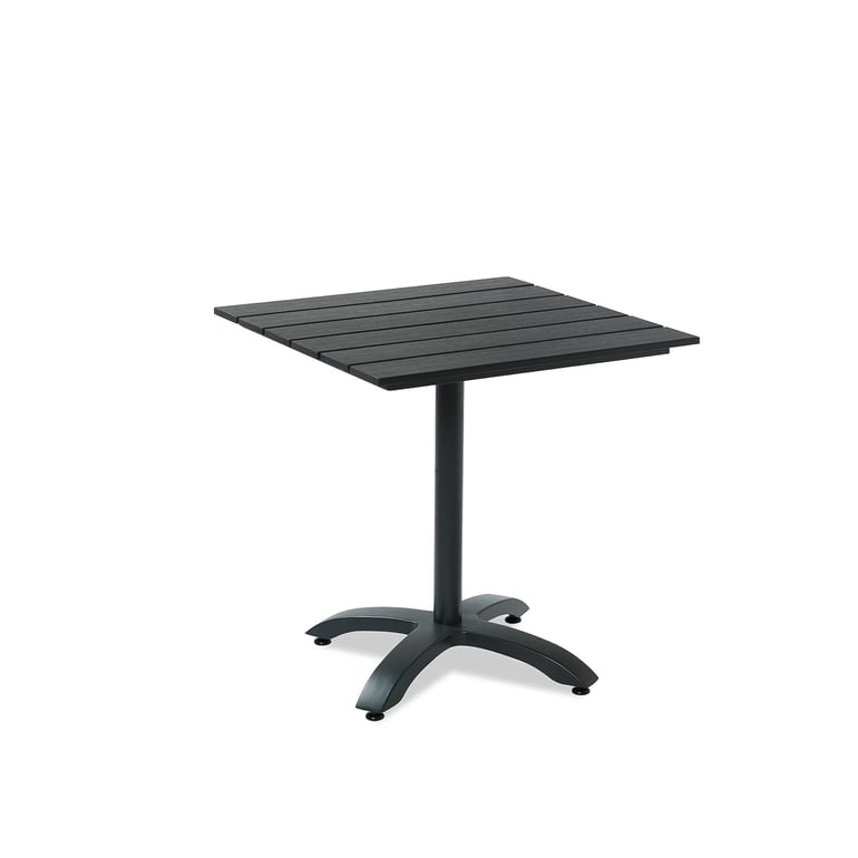 Levně Zahradní stůl Piazza, 700x700 mm, černá, černé umělé dřevo