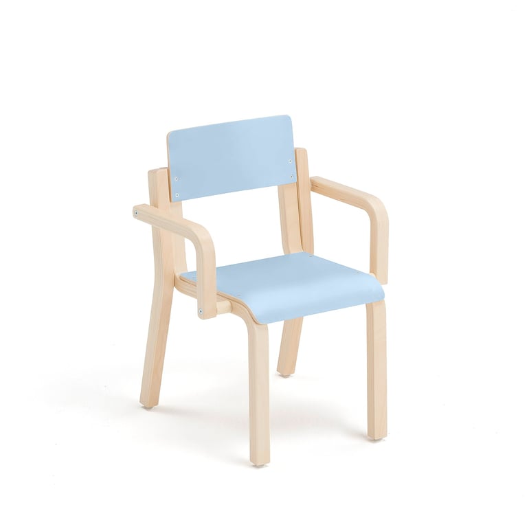 Levně Dětská židle DANTE, s područkami, výška 310 mm, bříza/modrá