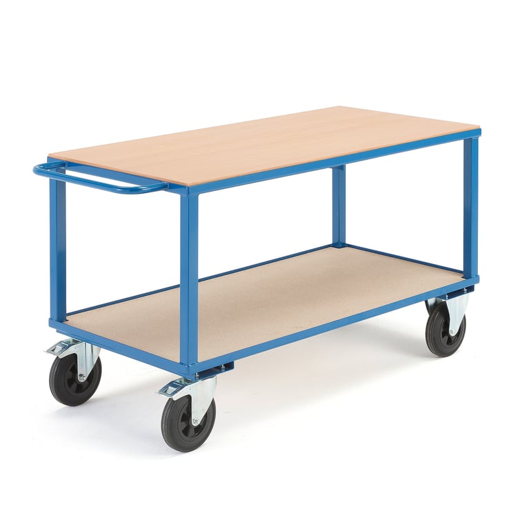 Levně Policový vozík SEDAN, 1400x700 mm, 600 kg, s brzdami