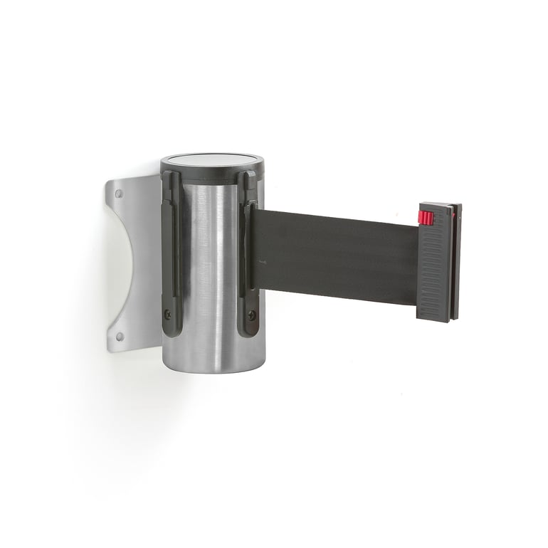 Levně Zahrazovací pás, 2300 mm, nástěnná kazeta, broušená ocel, černý pás