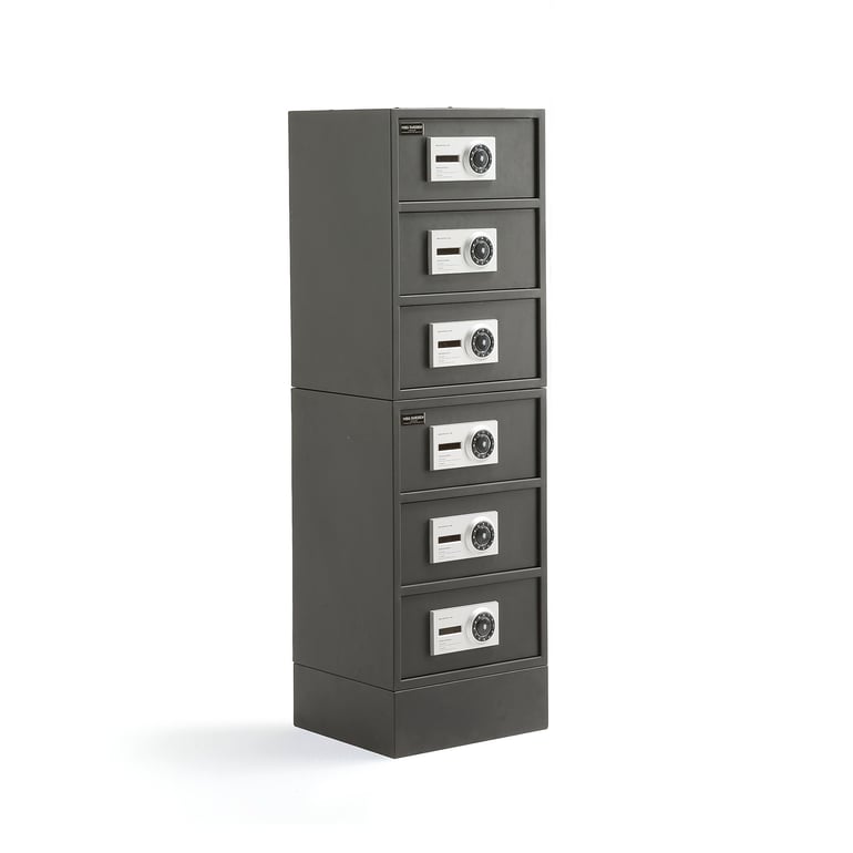 Personal effects safe VALUE, 6 safe compartments, code lock | AJ ...