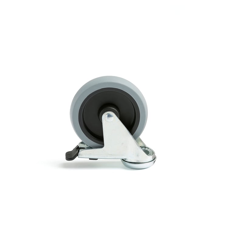 Otočné gumené koliesko s brzdou, 100x25 mm, nosnosť 55 kg