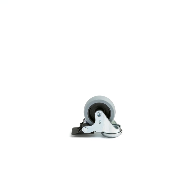 Otočné gumové koliesko s brzdou, 50x19 mm, nosnosť 40 kg