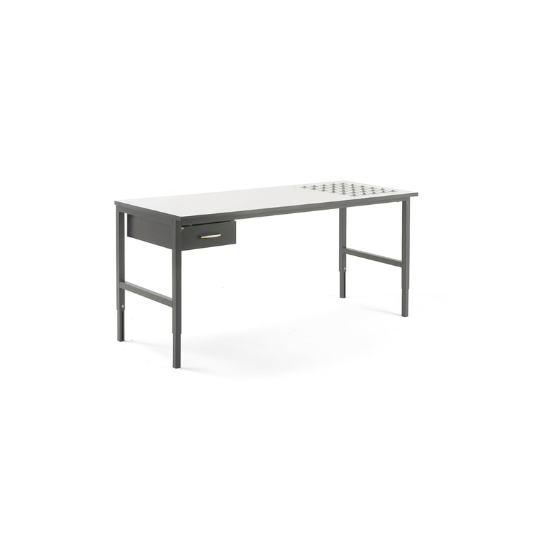 Levně Pracovní stůl CARGO, s kuličkami, 2000x750 mm, 1 zásuvka