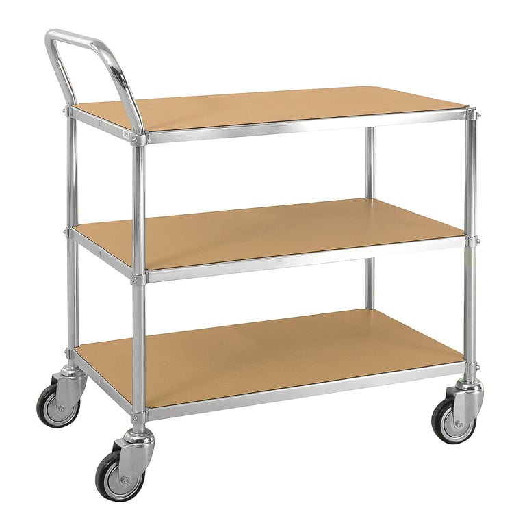 Ref Trolley ESD table trolley, 3 shelves, 850x435x950 mm | AJ Products IE