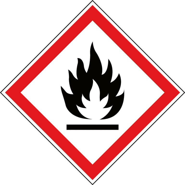 Levně Hořlavé látky - GHS symbol, samolepicí, 100x100 mm, bal. 4 ks