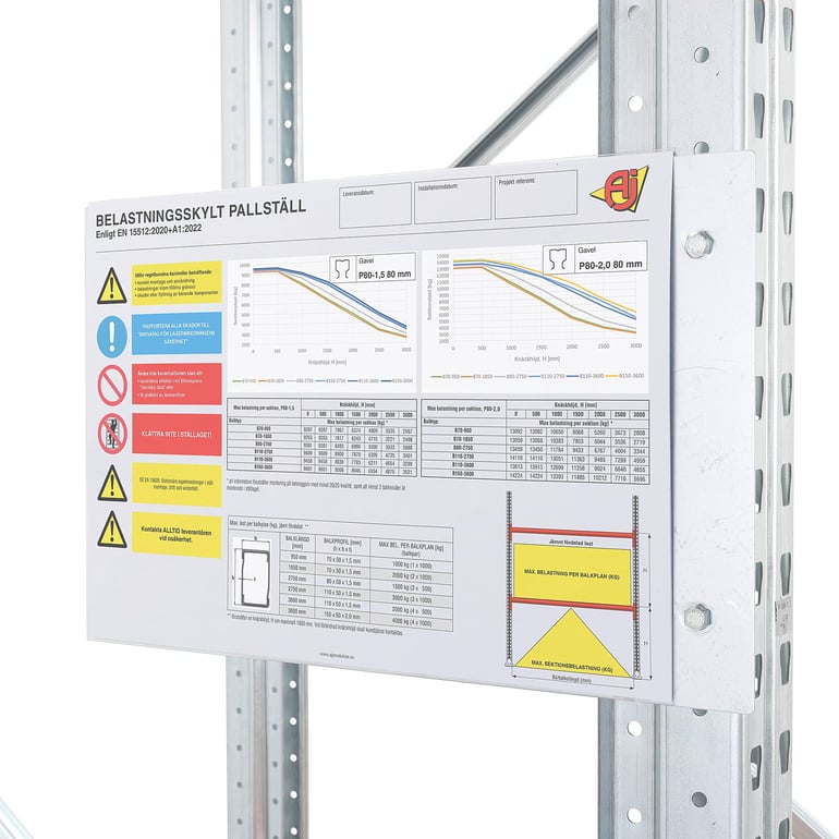 Load sign for pallet racking ULTIMATE | AJ Products IE