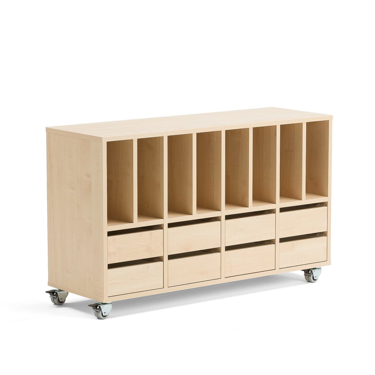 Student storage STURE, 8 compartments, 8 drawers, birch | AJ Products UK