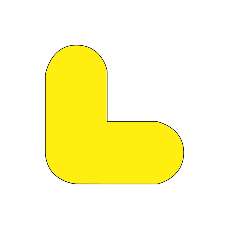 L Shape Sticker Yellow Floor signal, L shape, 10-pack, yellow | AJ Products IE