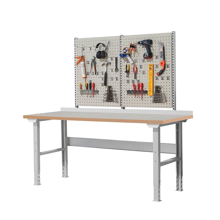Complete workbench SOLID 750, with tool panel, 2000x800 mm, vinyl | AJ ...