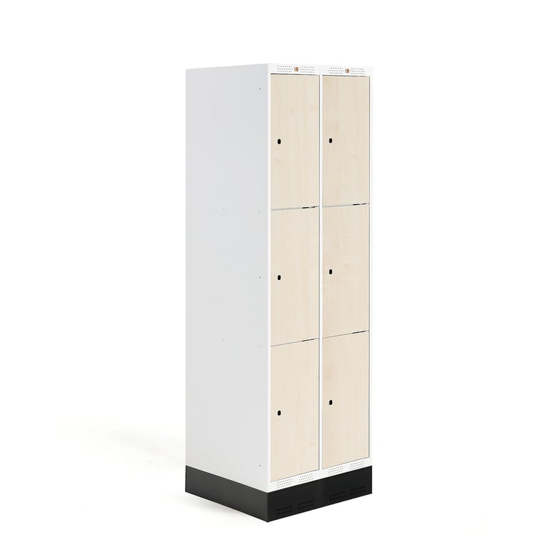 Student locker ROZ, 2 modules, 6 doors, 1890x600x550 mm, birch, incl ...