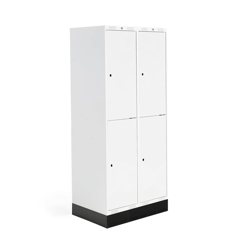 Student locker ROZ, 2 modules, 4 doors, 1890x800x550 mm, white, incl ...